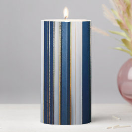 Hanukkah Blues Stripes Azul Branco Dourado