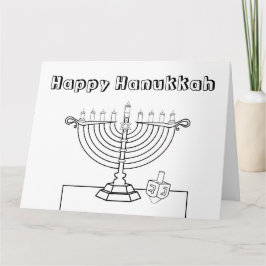 Hanukkah colore-me cartão