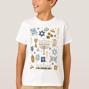 Hanukkah Doodles ilustre fofo, T-Shirt