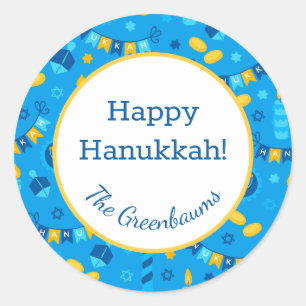 Hanukkah Dreidels - Etiqueta de presentes