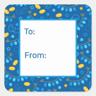 Hanukkah Dreidels - Etiqueta de presentes