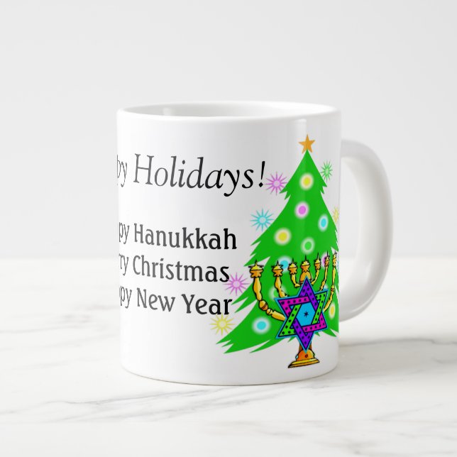 Hanukkah e a caneca de Natal juntos (Frente Esquerda)