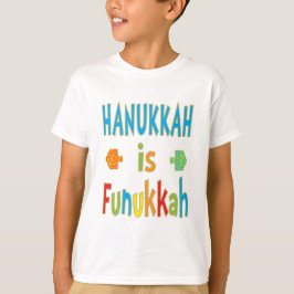 "Hanukkah é Funukkah" T-Shirt com Dreidels