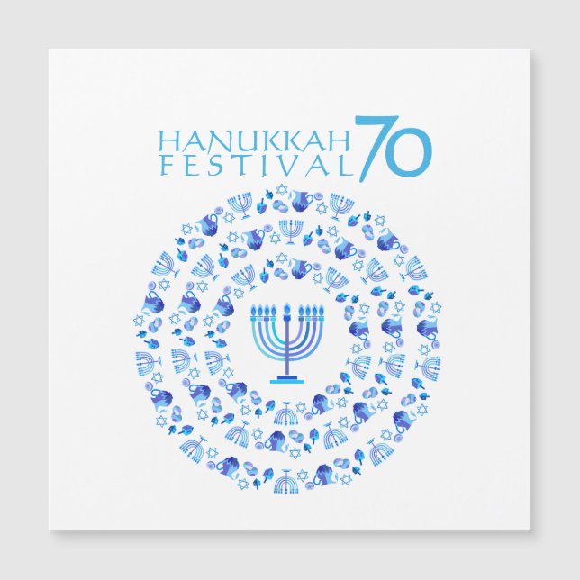 Hanukkah Festival Anniversário 70 Magnet (Frente)