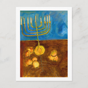 Hanukkah Gelt e Cartão de Arte Menorah