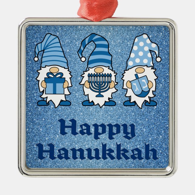 Hanukkah Gnomos Trio Ornamento (Frente)