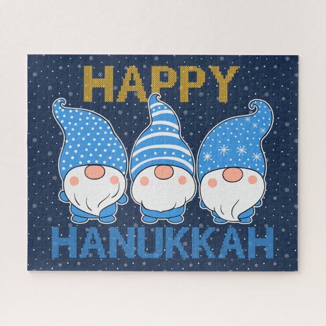 Hanukkah Gnomos Trio Quebra-cabeça (Horizontal)