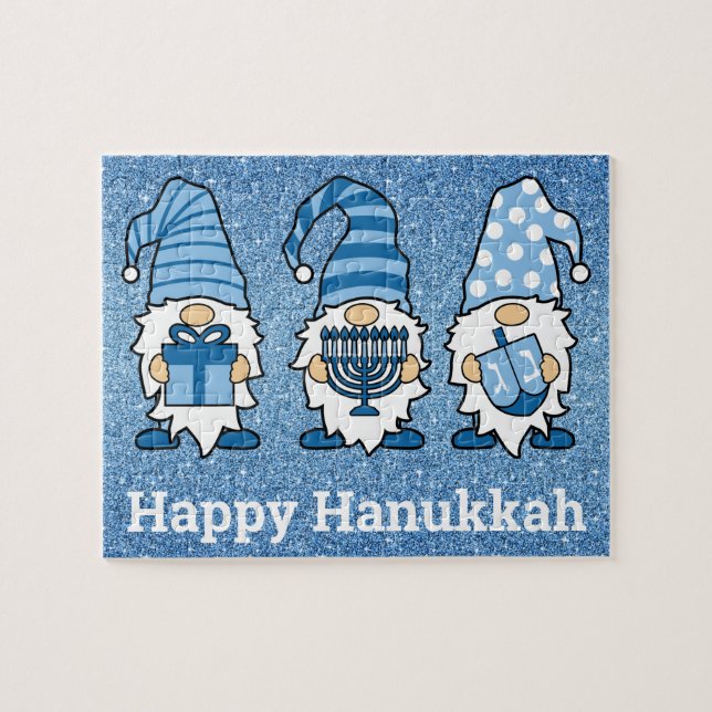 Hanukkah Gnomos Trio Quebra-cabeça (Horizontal)