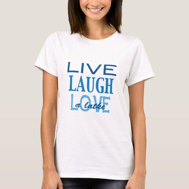 Hanukkah "Live Laugh Love a Latke" Blue T-Shirt (Frente)