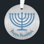 Hanukkah Menorah - Ornamento acrílico<br><div class="desc">Envio acrílico de Hanukkah Menorah com texto personalizável</div>
