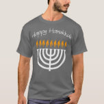 Hanukkah Menorah T-shirt Chanukah velas judaicas H<br><div class="desc">Hanukkah Menorah T-shirt Chanukah vela o Natal judeu.</div>
