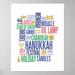 Hanukkah Palavras - Sinal de Poster de Férias