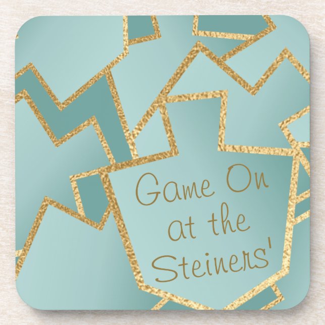 Hanukkah Porta copos A Nova Turquesa Elegante (Frente)