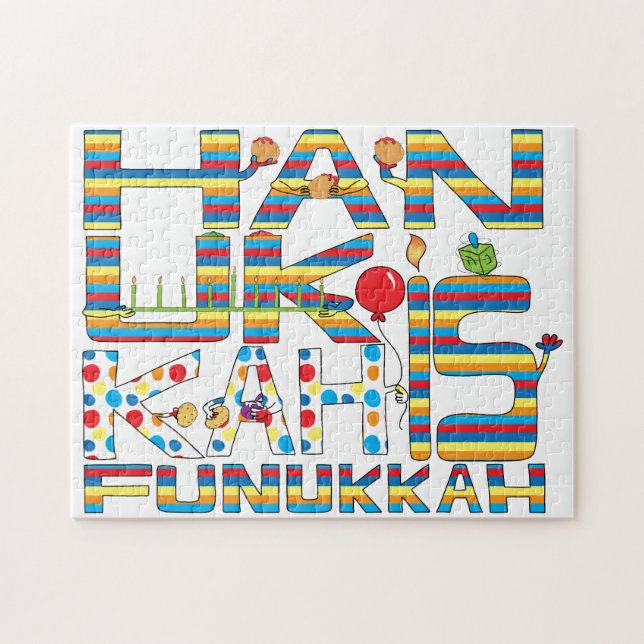 Hanukkah Quebra-cabeça para Crianças/Wh "Hanukkah  (Horizontal)