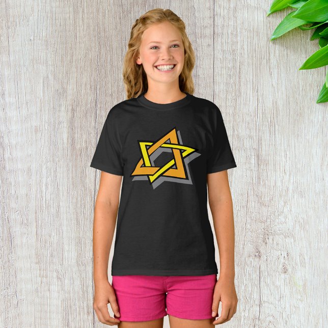 Hanukkah Star Girls T-Shirt (Criador carregado)
