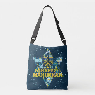 Hanukkah Tote Bag com Estrela de David e Menorah