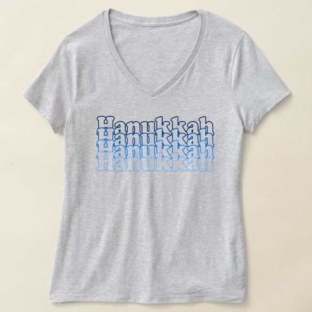 Hanukkah Typografia Hanukkah Oferece Camisa (Postura )