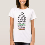 Hanukkah Um Batata Dois Latkes, Camiseta Básica<br><div class="desc">Hanukkah Menorah "Um Batata Dois Batatas Três Batatas Travas de Batata, por favor"/Eye Chart - Camiseta básica para mulheresEscolha dentre muitas cores, estilos e tamanhos diferentes para este design! Obrigados para parar e comprar por aqui! Muito apreciado! Feliz Chanukah/Hanukkah! Sobre Este ProductStyle: Camiseta básica para mulheres Esta camiseta básica apresenta...</div>