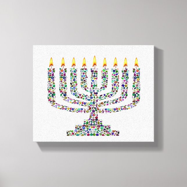 Hanukkiah feita com Impressão em Tela Esticada de  (Frente)