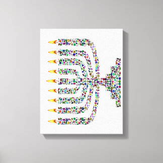 Hanukkiah fez com Gems Stretered Canvas Print