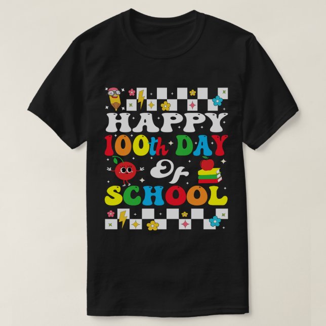 Happy 100th Day Of School T-Shirt (Frente do Design)