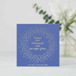 Happy 2024 - Dourada Script & Wreath New Year Card