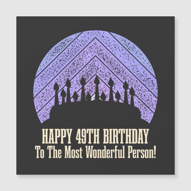 Happy 49th Birthday wishing saying quote (Frente)