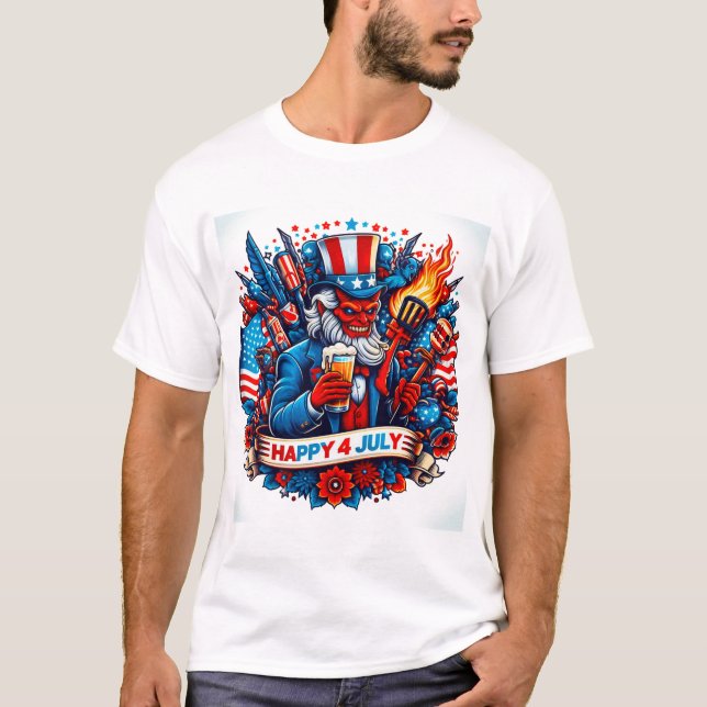 Happy 4 JULY T-shirt (Frente)