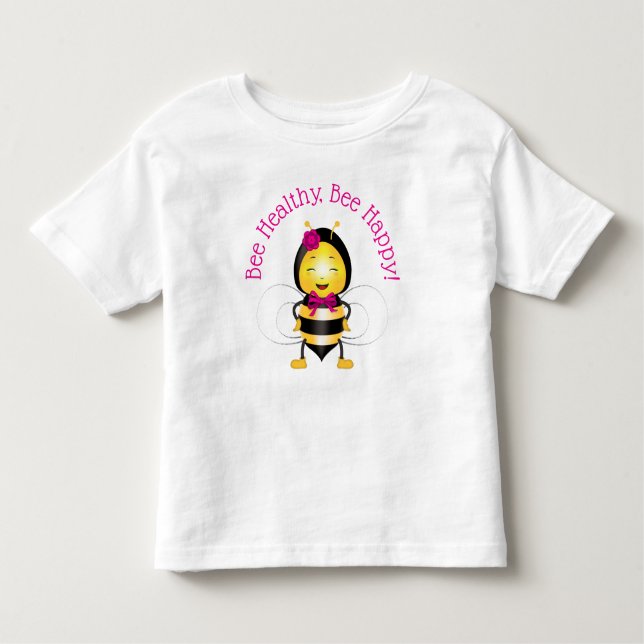 Happy Bee Girl Toddler T-Shirt (Frente)