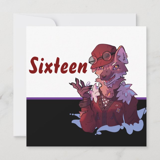 Happy Birthday 16 wolf, sweet 16 (Frente)