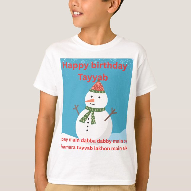 Happy Birthday Snowman T-Shirt | Cute Winter Birth (Frente)