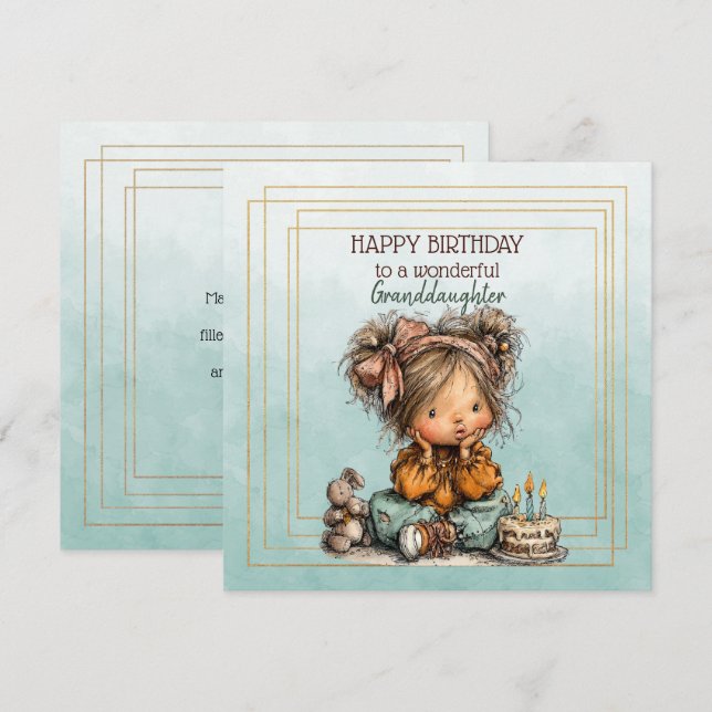 Happy Birthday To A Wonderful Granddaughter (Frente/Verso)