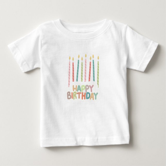 Happy Birthday with Candles T-Shirt (Frente)