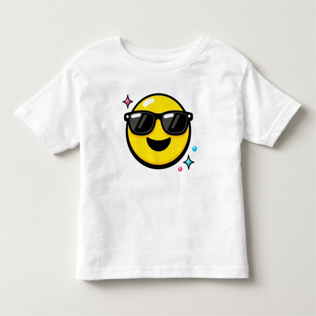 Happy Cool Smiley Face Y2K Toddler T-Shirt (Frente)