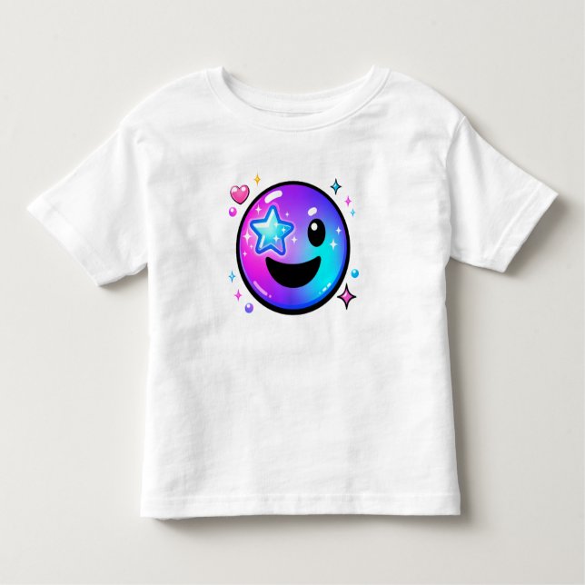 Happy Cool Smiley Face Y2K Toddler T-Shirt (Frente)