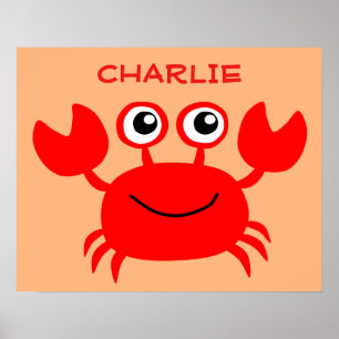 Happy Crab - poster de nome personalizado