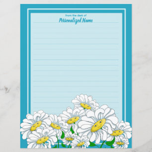 Happy Daisiers Blue - Folha de Papel de Linha Azul