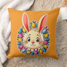 Happy Easter Bunny – Colorful Spring Art almofada