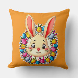 Happy Easter Bunny – Colorful Spring Art almofada