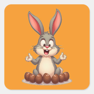 Happy Easter Bunny – Cute Rabbit with Autocolante