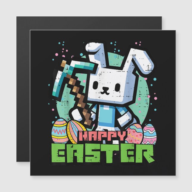 Happy Easter Bunny Pixel Game  (Frente/Verso)