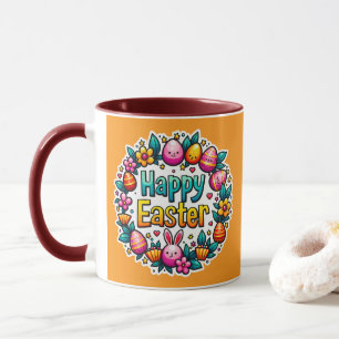 Happy Easter – Cute Bunny Lettering caneca