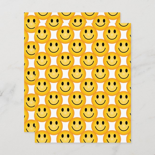 Happy Face Craft Paper, Smiley Happy Faces Emoji (Frente/Verso)