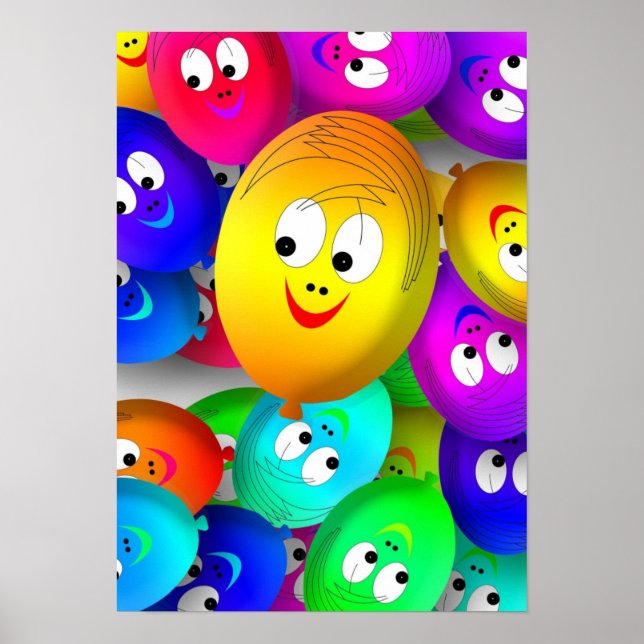 Happy Faces Balloons Poster (Frente)