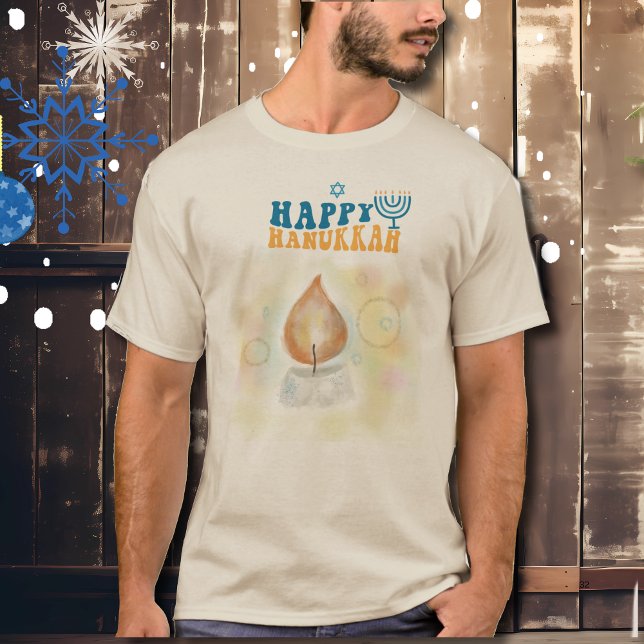 Happy Hanukah Candle Light T-Shirt (Happy Hanukah Candle Light T-Shirt)