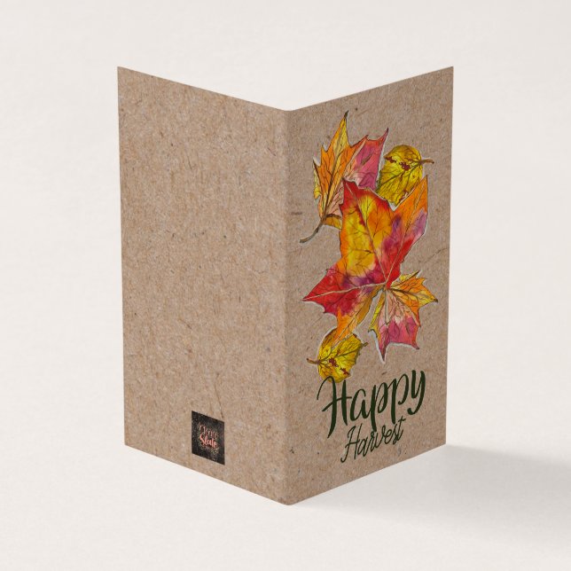 Happy Harvest greeting card - blank inside (Exterior)