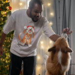 Happy Howl-i-days Christmas dog singing t-shirt<br><div class="desc">Give a yep and howl for this Christmas with a fun carol singing dog watercolor art and slogan t-shirt. Christmas howling singing dog dressed up in Christmas outfit. Cute t-shirt reads May your day be furry and bright . Ideal for dog lovers and animal workers. Item hand painted in watercolor...</div>