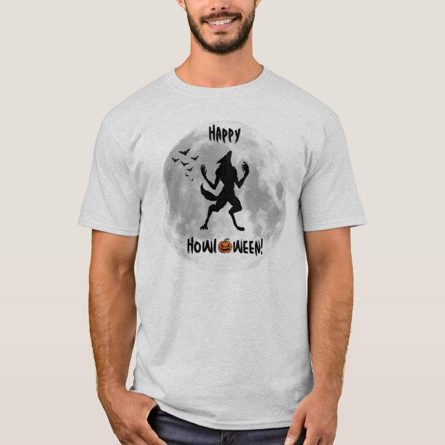 Happy Howl-o-entre a camiseta engraçada masculina (Frente)