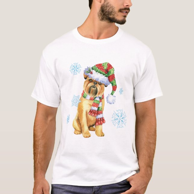 Happy Howlidays Bruxelas Griffon T-Shirt (Frente)