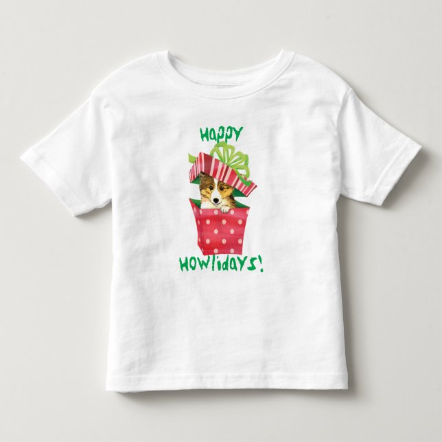 Happy Howlidays Sheltie T-Shirt (Frente)